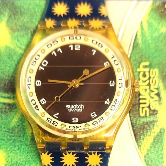 Swatch LOTS OF SUN SRJ100 1995 Solar operated Swiss made rare Vintage watch - Picture 1 of 8